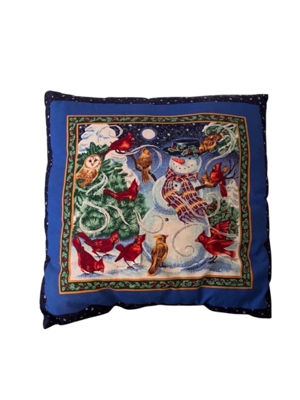 Snowman Christmas Tree Decorative Throw Pillow